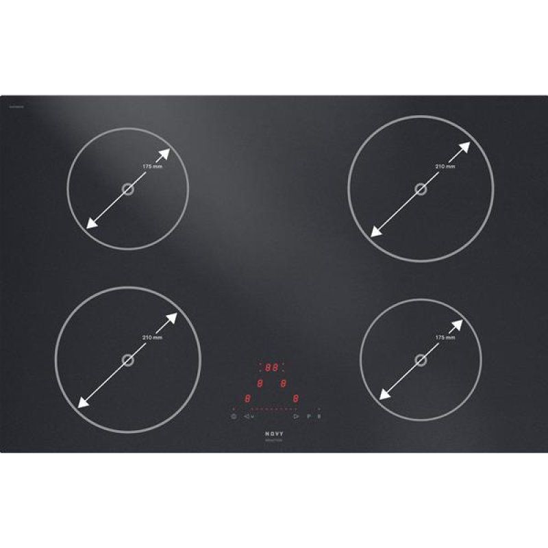 Table Novy Comfort Induction Matte Line verre noir mat 800 x 520mm - 4 *