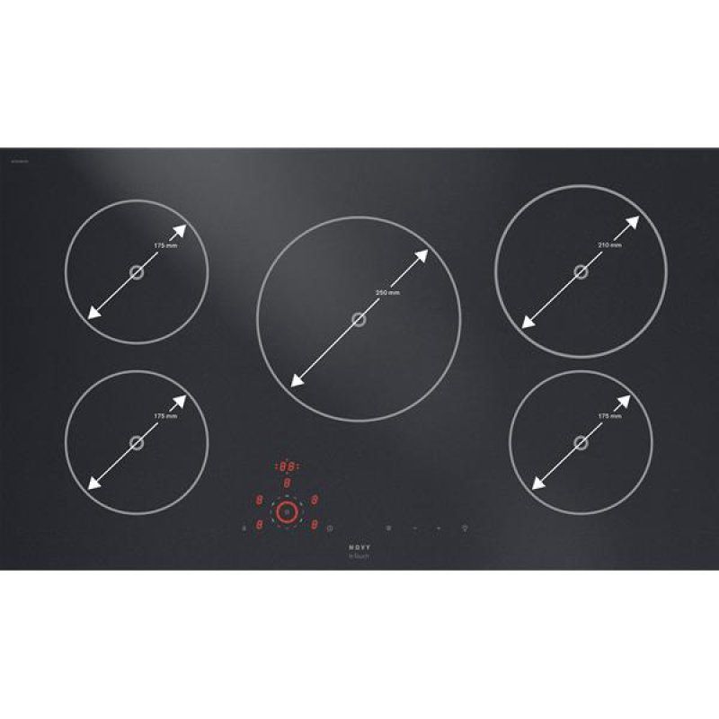 Table Novy Comfort Induction Matte Line verre noir mat 900 x 520mm - 5 *