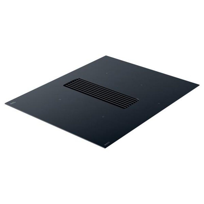 Table de cuisson induction verre noir mat avec hotte intégrée à recycla *