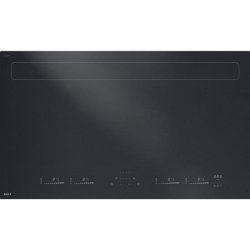 Table de cuisson induction verre noir mat avec hotte intégrée Novy Pano *