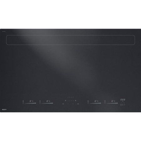 Table de cuisson induction verre noir mat avec hotte intégrée Novy Pano *