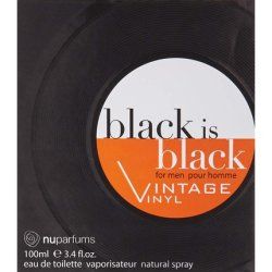 Nu Parfums Black Is Black Vintage Vinyl Eau de Toilette Spray for Men 3.4oz