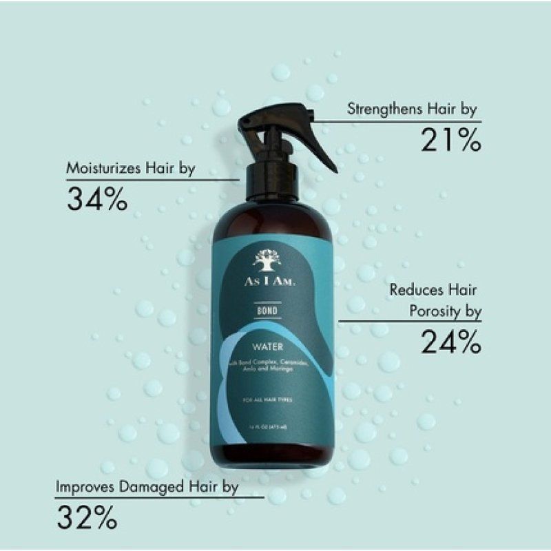 As I Am Bond Water 16 Oz with Moringa, Amla & Ceramides Hair Repair