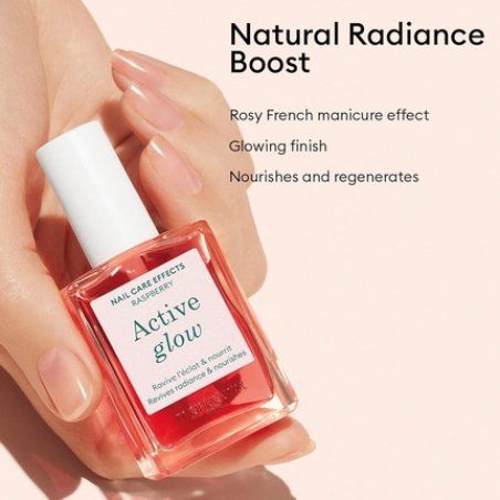Manucurist Healthy Glow Duo Active Glow Raspberry Pink Repairing Nail Polish