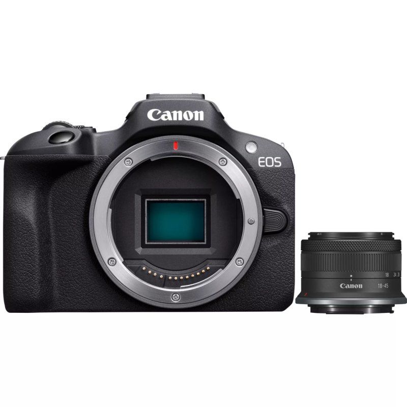 Canon EOS R100 RF-S 18-45mm F4.5-6.3 IS STM Kit MILC 24,1 MP CMOS 6000 x 4000 pixels Noir