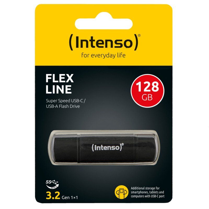 Intenso 3544491 lecteur USB flash 128 Go USB Type-A / USB Type-C 3.2 Gen 1 (3.1 Gen 1) Noir