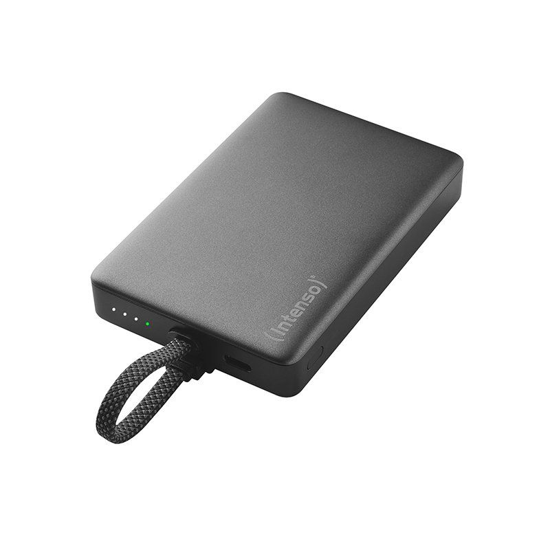 Intenso Powerbank MC10000 avec câble USB-C intégré et dos magnétique, 10 000 mAh, 20 watts