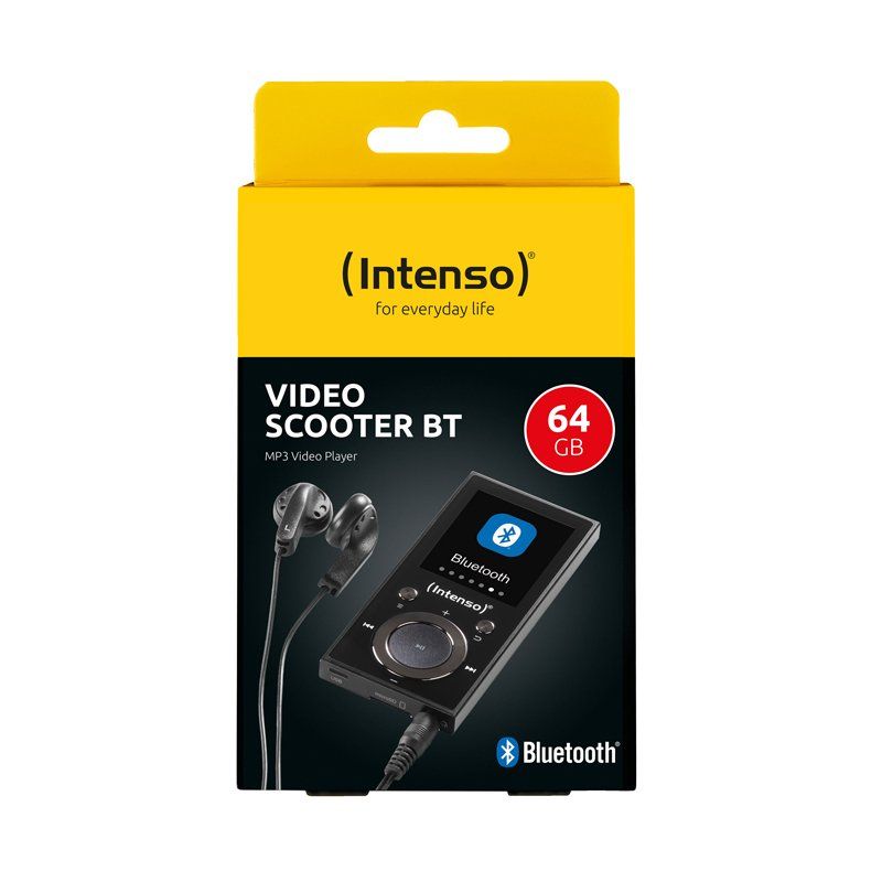 Intenso Video Scooter BT MP3 Player 64 GB – Bluetooth 5.0, 1.8" LCD Display, USB-C, microSD Card Reader, 18 hrs