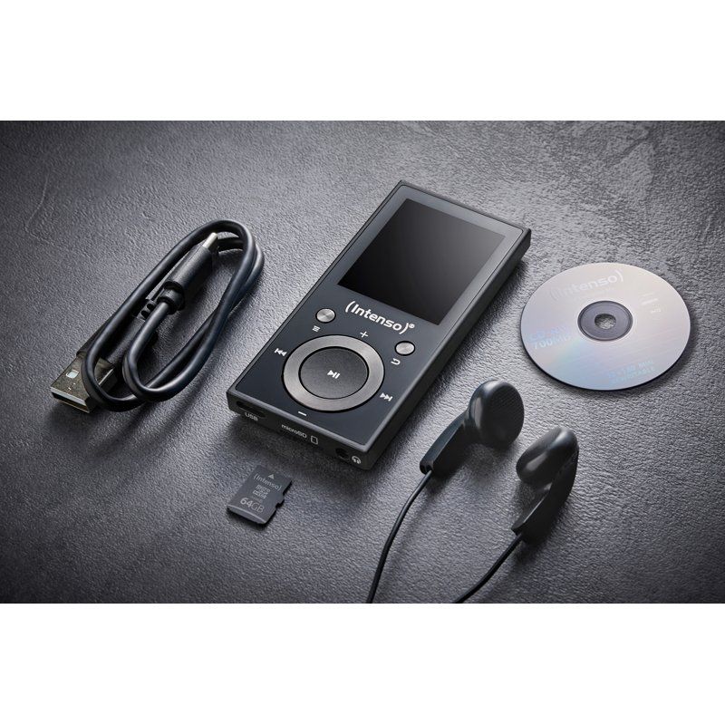 Intenso Video Scooter BT MP3 Player 64 GB – Bluetooth 5.0, 1.8" LCD Display, USB-C, microSD Card Reader, 18 hrs