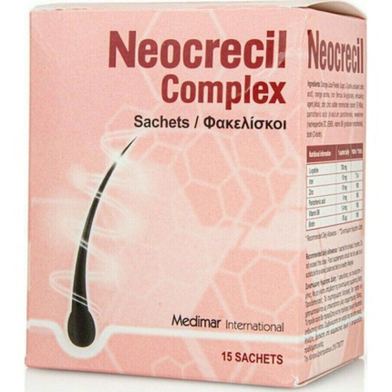 Medimar Neocrecil Complex Dietary Supplement For Strengthening Hair And Nails Orange Flavor 15 Sachets