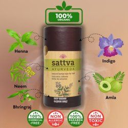 Sattva Natural Hair Color Henna for Allergies Organic Plant-Based Hair Dye
