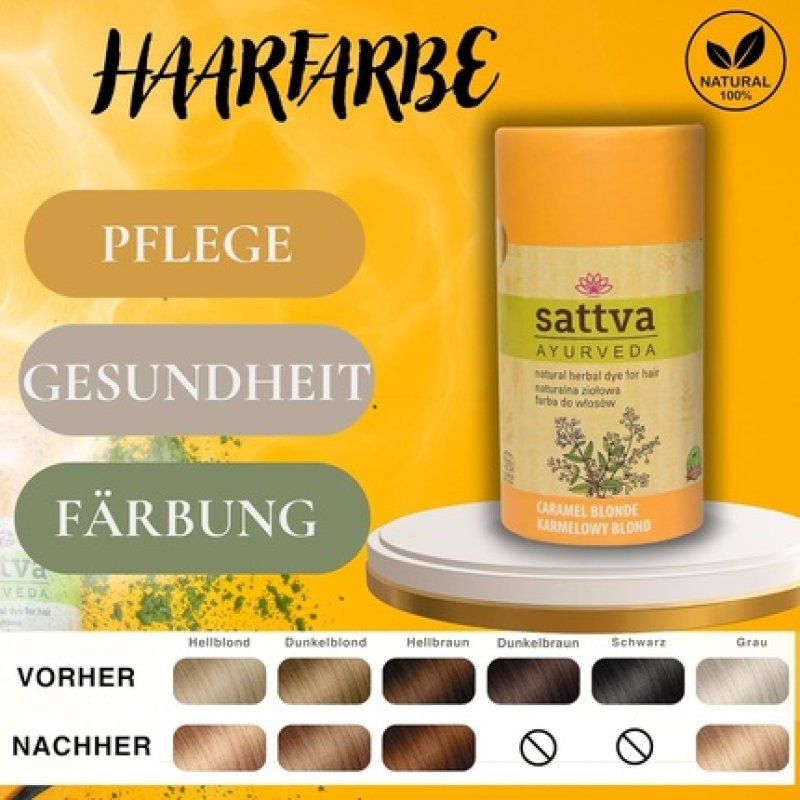 Sattva Natural Henna Organic Plant-Based Hair Dye for Volume and Shine
