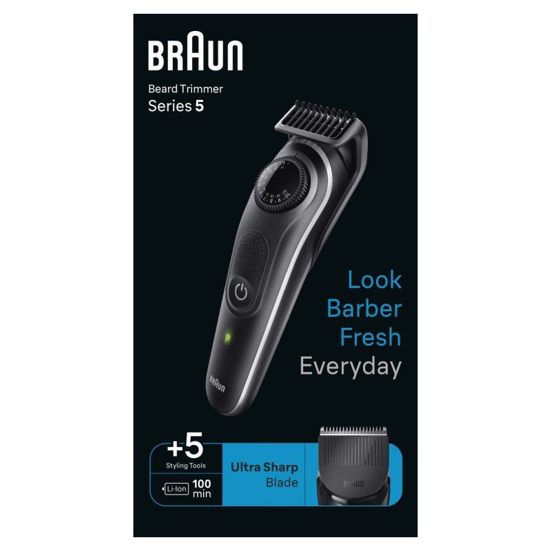 Braun BeardTrimmer 5 80708197 tondeuse à barbe Batterie 40 2 cm Noir