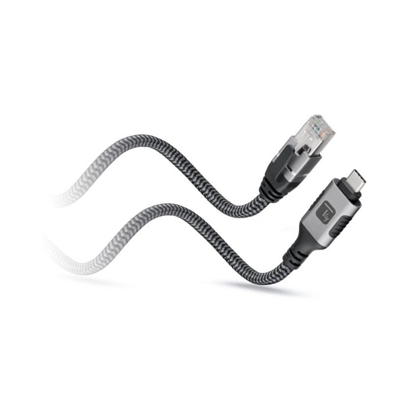 Techly ICOC U3C-RJ45-010 câble de réseau Argent, Noir 1 m Cat6 F/UTP (FTP)