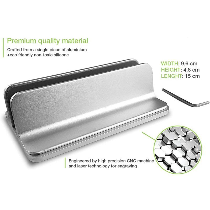 Techly ICA-TBL 010 Support de livres Supports de Laptop Argent 43,2 cm (17")