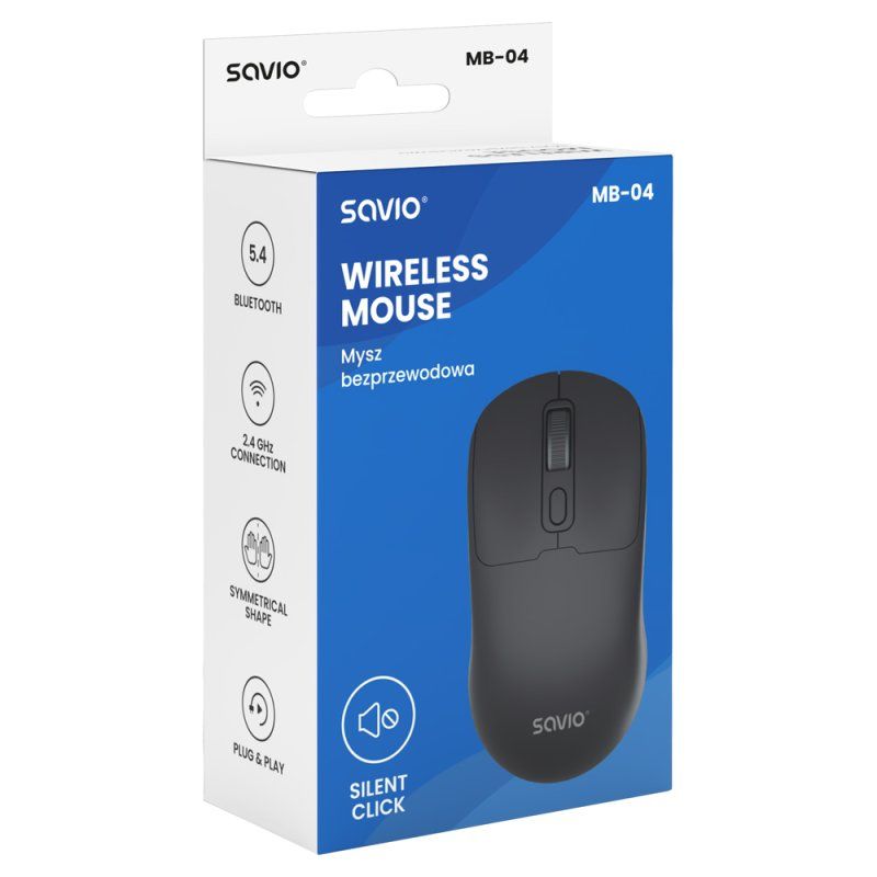Savio MB-04 souris Universel Ambidextre Bluetooth IR LED 1600 DPI