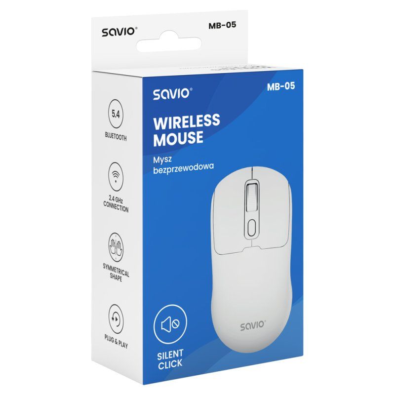 Savio MB-05 souris Universel Ambidextre Bluetooth 1600 DPI