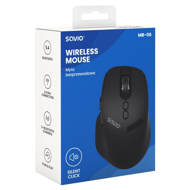 Savio MB-06 mouse Universal Ambidextrous Bluetooth 2000 DPI