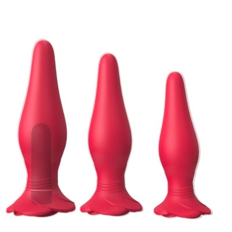 Frenzier Anal Plug Set Red 3 Pieces