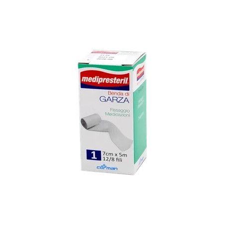 Corman Medipresteril Gauze Bandage For Dressing Fixation 7cm X 500cm 128 Threads 1 Piece