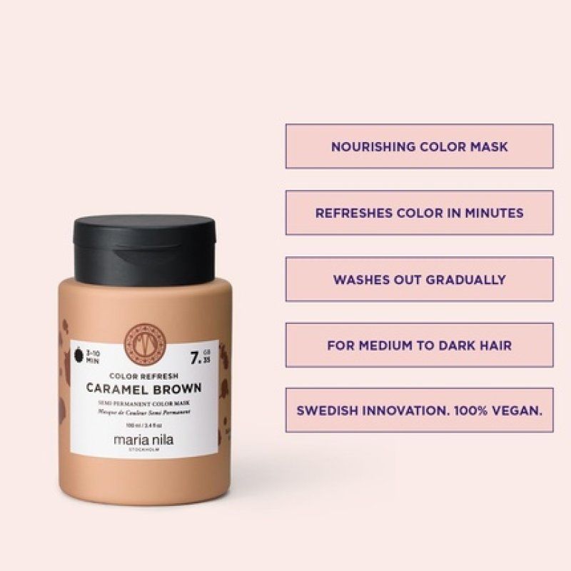 Maria Nila Colour Refresh Caramel Brown Hair Mask 100ml with Copper Tones