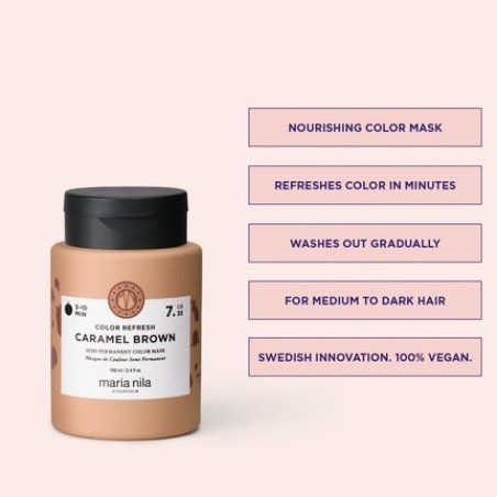Maria Nila Colour Refresh Caramel Brown Hair Mask 100ml with Copper Tones
