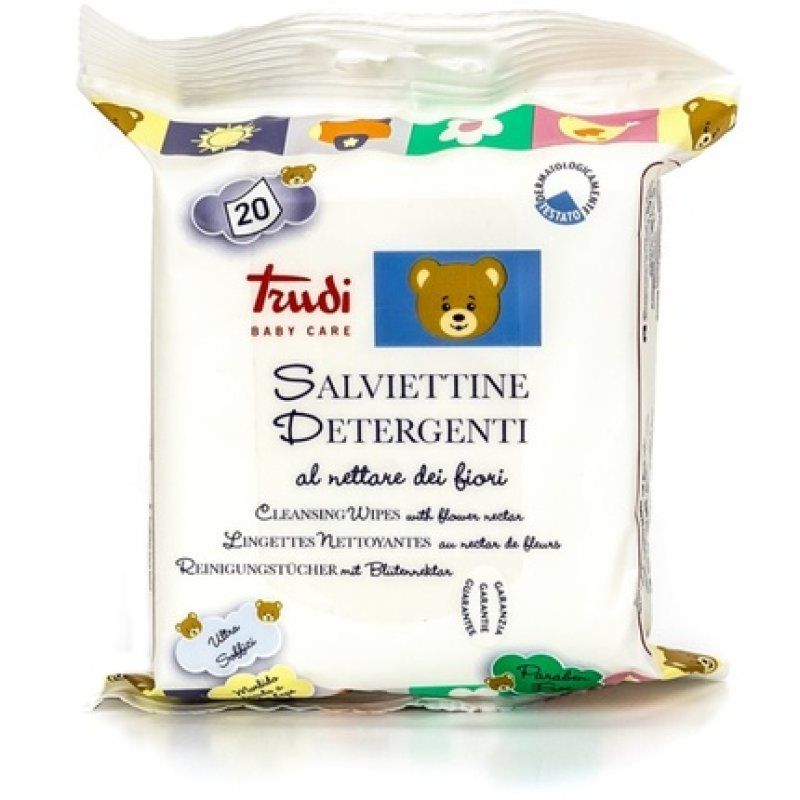 Trudi Baby Care Wet Cleansing Wipes With Flower Nectar 20 Wipes