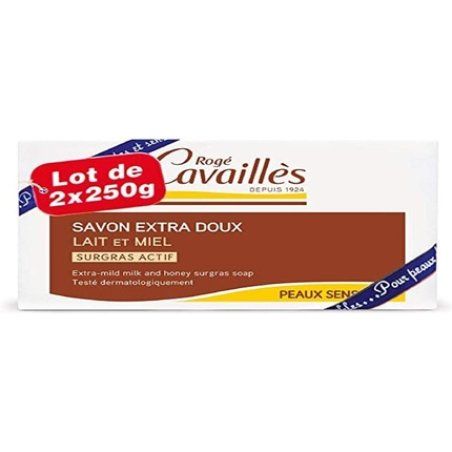 Rogé Cavaillès Extra-Mild Superfatted Soap Milk and Honey 250g - Pack of 2