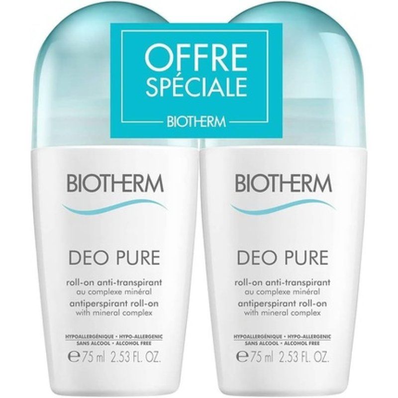 Biotherm Deo Pure Antiperspirant Roll-On 75ml - Pack of 2