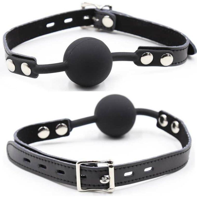 OHMAMA FETISH SILICONE BALL GAG WITH LEATHER BELT
