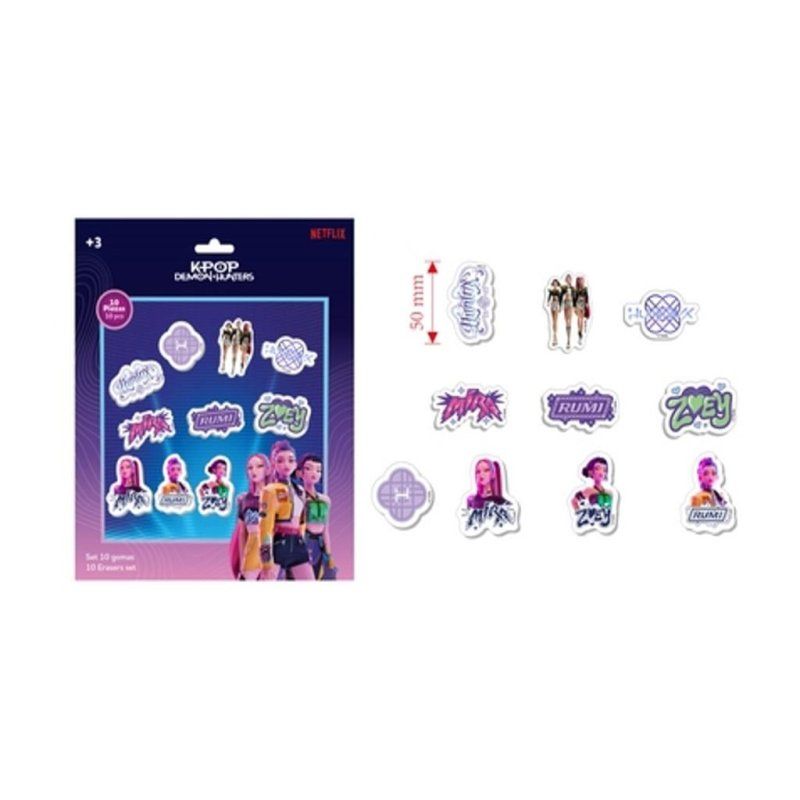 K-POP DEMON HUNTERS - Pack de 10 Gommes