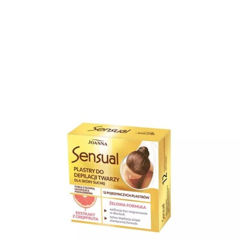 Joanna Sensual Gel Wax Strips For Facial Hair Removal With Grapefruit 12 Pieces