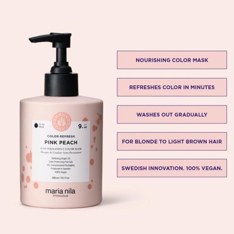 Maria Nila Colour Refresh Pink Peach 300ml Warm Pink Peach Tone Hair Mask