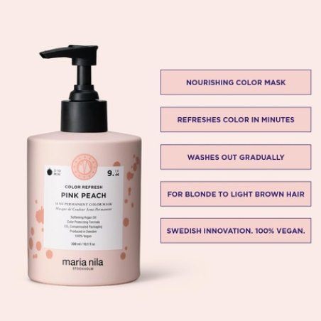 Maria Nila Colour Refresh Pink Peach 300ml Warm Pink Peach Tone Hair Mask