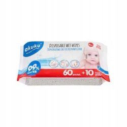 Akuku Wet Wipes 99 Water 70 Count