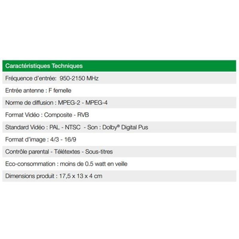 Démodulateur Satellite Free To Air - TVS8100HD