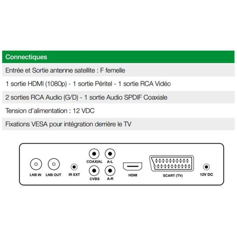 Démodulateur Satellite Free To Air - TVS8100HD