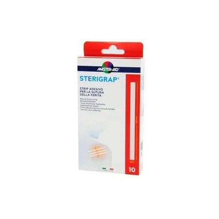 Pietrasanta Pharma Master Aid Adhesive Strip For Wound Suturing 10 Strips Of 10 Cm X 6 Mm