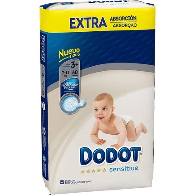 Dodot Sensitive Nappies Size 3 , 60 Nappies - 7 Kg - 11 Kg