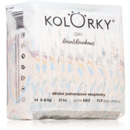 Kolorky Day Rain&Rainbow Disposable Diapers Size M 58 Kg Quantity 21 Pcs