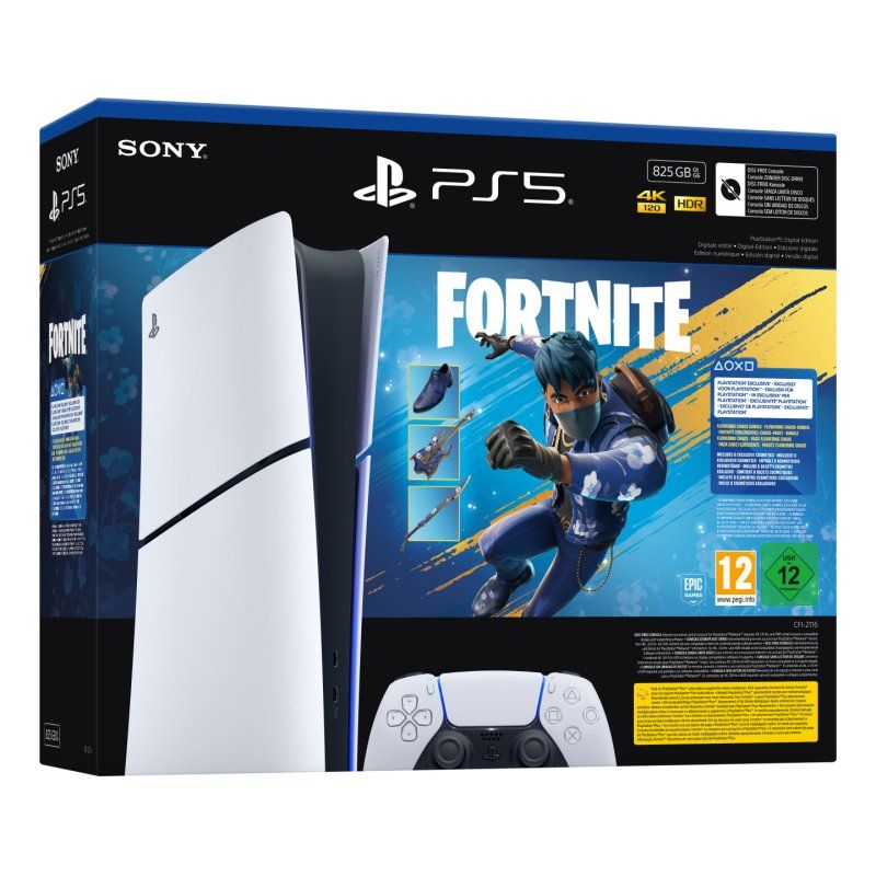 Sony PlayStation 5 (modèle - Slim) - Edition Numérique, Fortnite Flowering Chaos Bundle