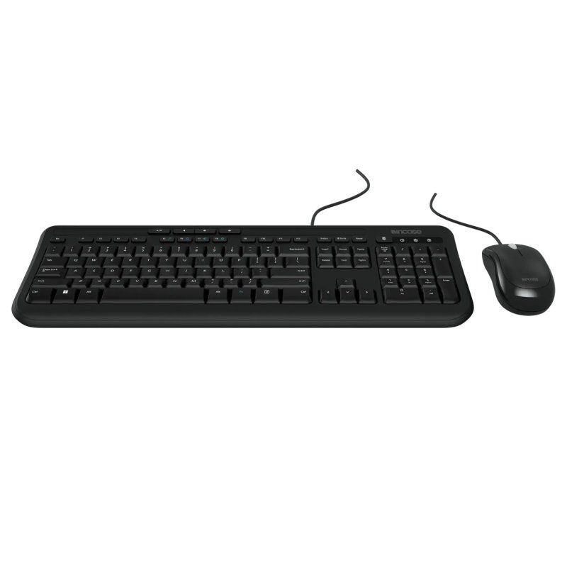Incase Designed by Microsoft Wired Desktop 600 keyboard Mouse included Universal USB QWERTY German Black