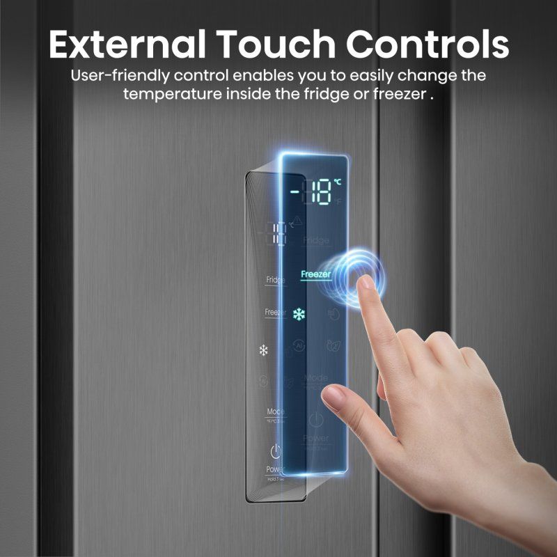 Hisense RS3P558NEFD side-by-side refrigerator Freestanding 541 L Black, Stainless steel