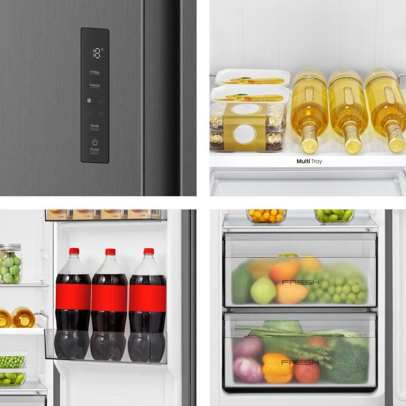 Hisense RS3P558NEFD side-by-side refrigerator Freestanding 541 L Black, Stainless steel