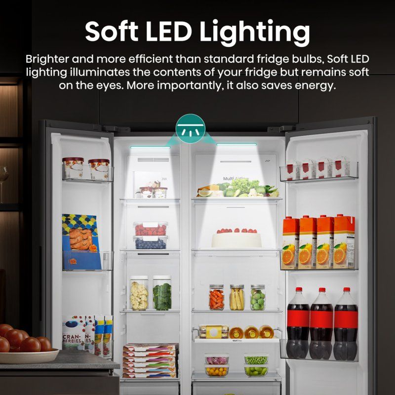 Hisense RS3P558NEFD side-by-side refrigerator Freestanding 541 L Black, Stainless steel