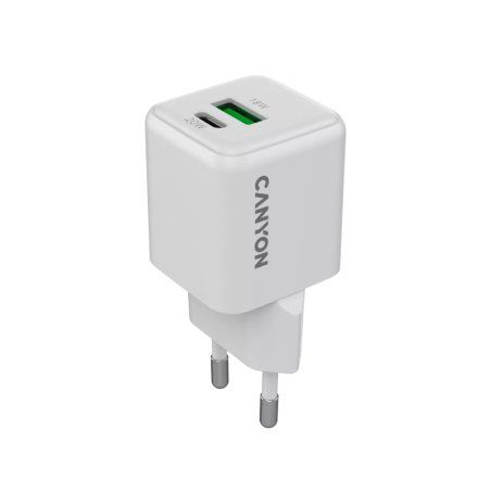 CANYON Charger CU20AC GaN 20W 1xPD 1xQC EU White