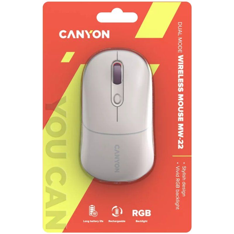 Canyon MW-22 souris Universel Ambidextre RF sans fil Bluetooth Optique 1600 DPI