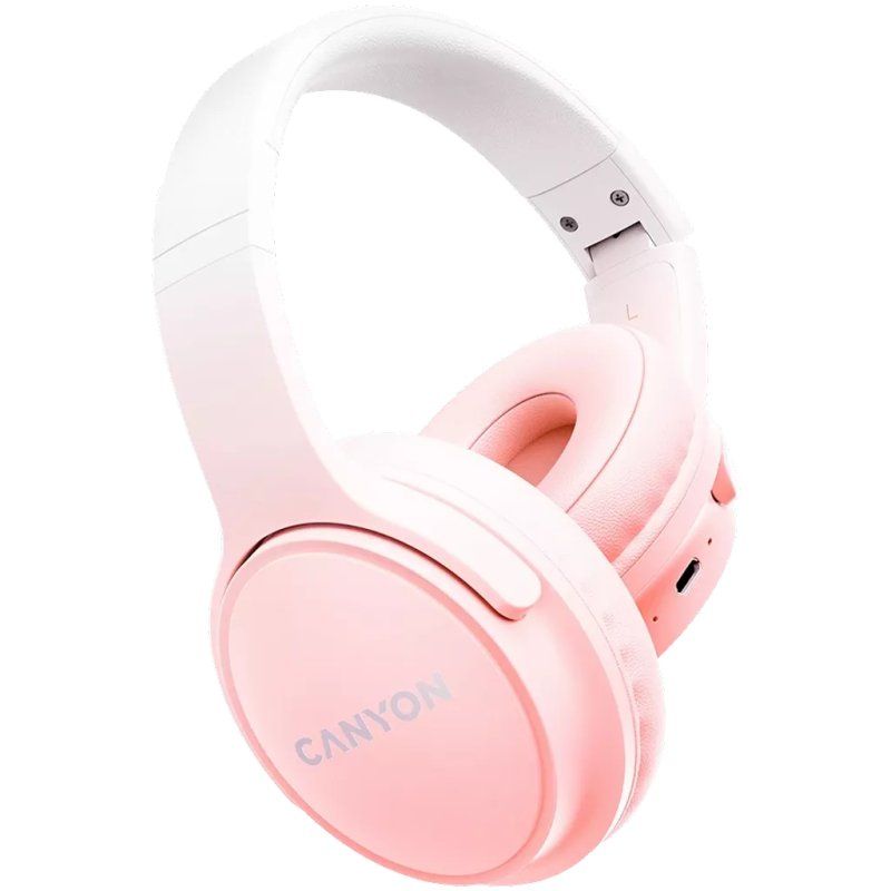 CANYON Over-Ear Kopfhörer OnRiff 4, Pink Kabellose Verbindung, Bluetooth 5.3