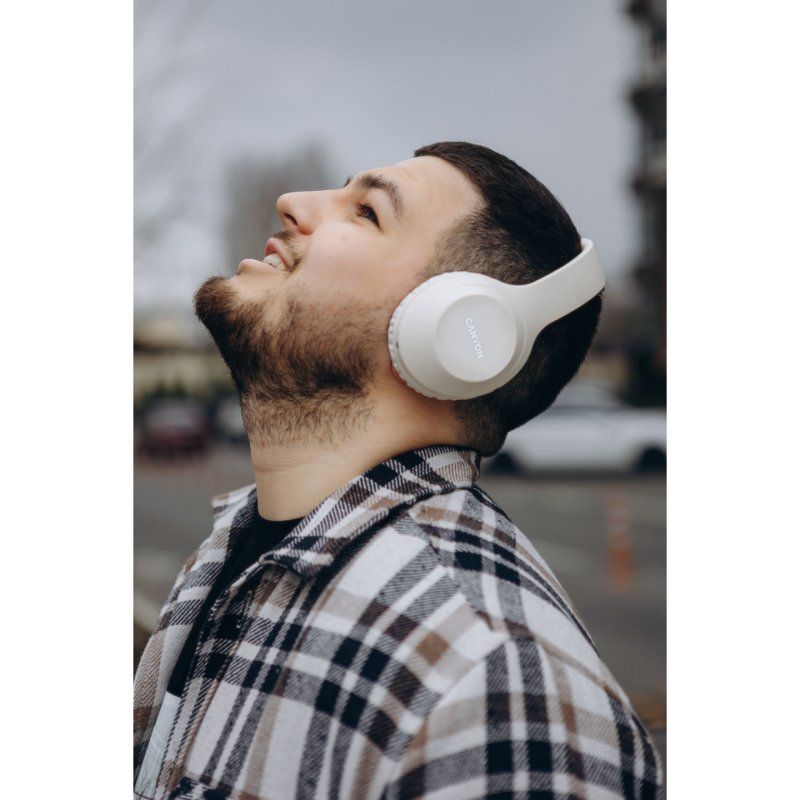Canyon CNS-CBTHS3BE casque Avec fil &sans fil Arceau Appels/Musique/Sport/Au quotidien Bluetooth Blanc