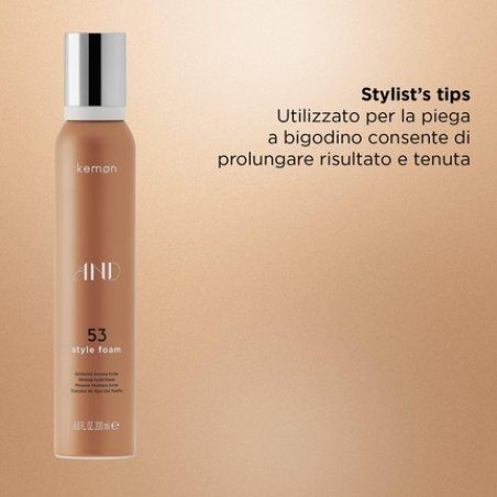 Kemon AND 53 Style Foam Volumizing and Strong Hold Hair Styling Foam 200ml